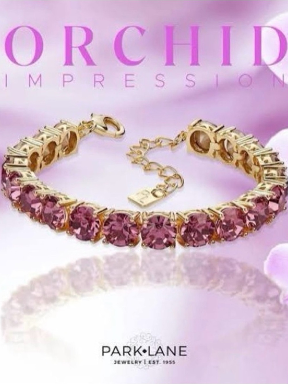 Park Lane Gold-Tone Pink Crystal Bracelet